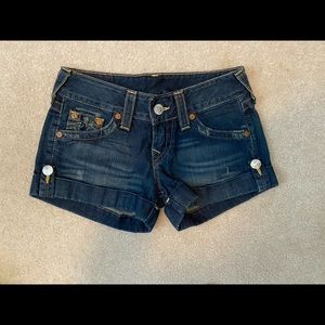 True religion denim shorts